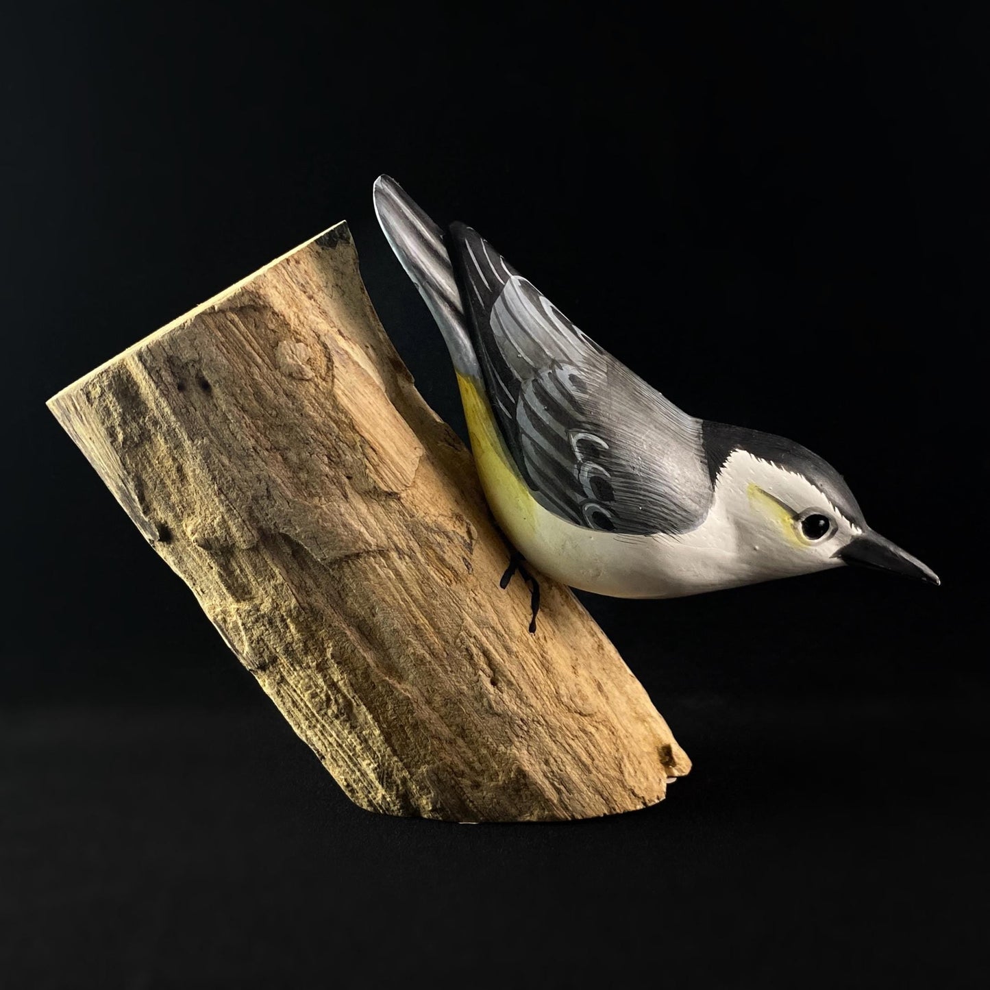 Hand Carved, Hand-painted Wooden White Breasted Nuthatch