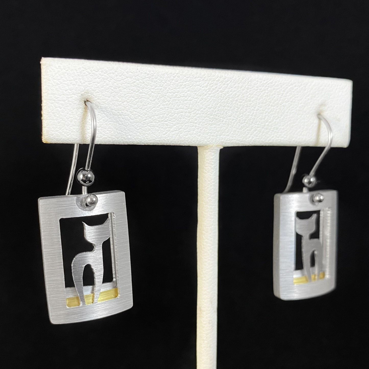 Handmade Aluminum Cat Earrings, Hypoallergenic Lightweight - JR Franco Jewelry