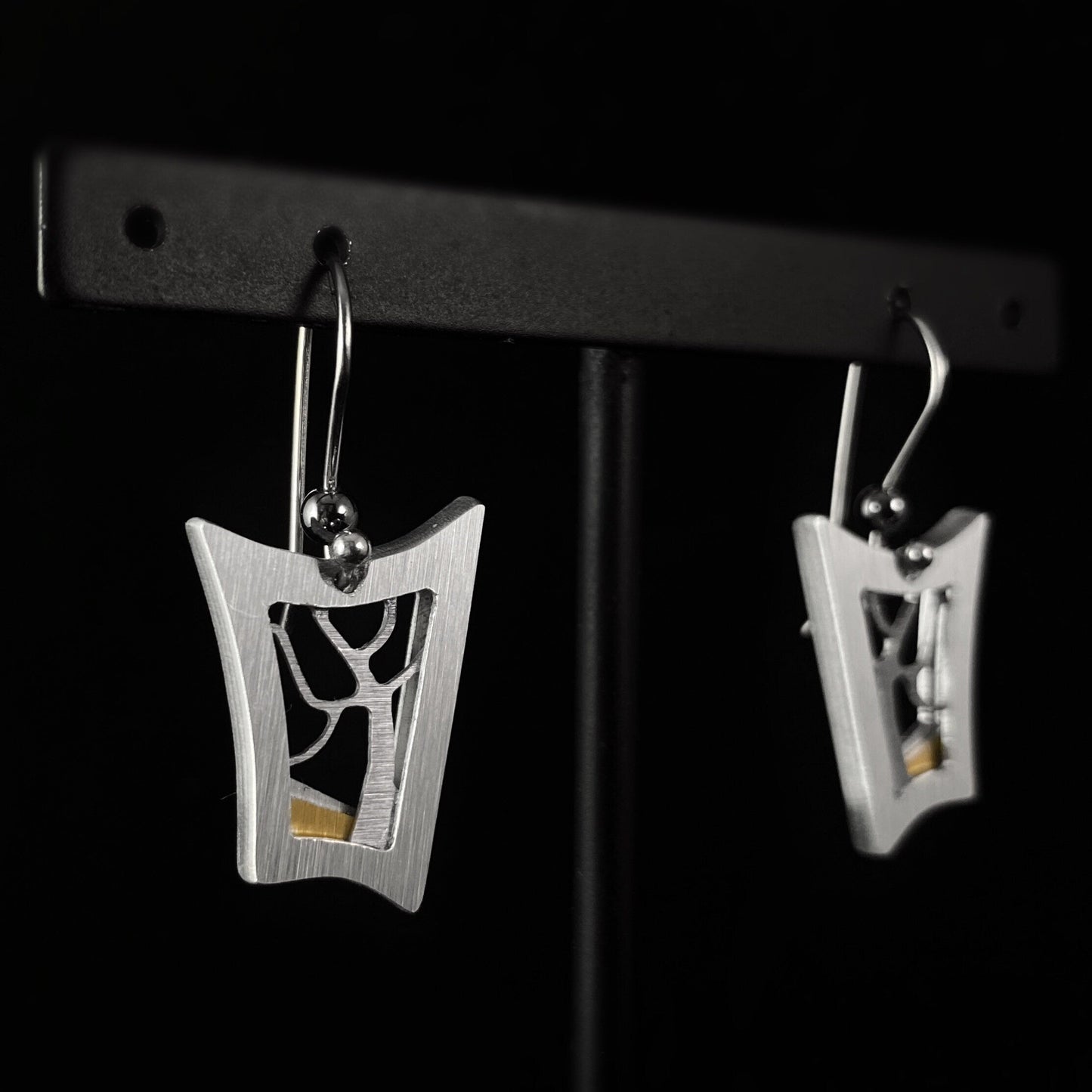 JR Franco Handmade Aluminum Framed Tree Earrings Hypoallergenic Lightweight