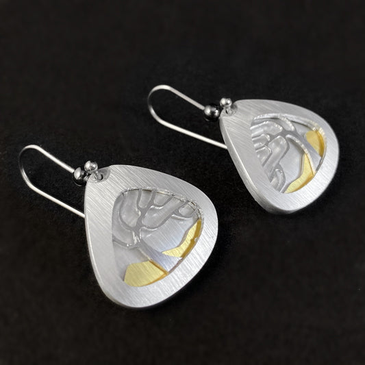 Handmade Aluminum Tree of Life Earrings, Hypoallergenic Lightweight - JR Franco Jewelry