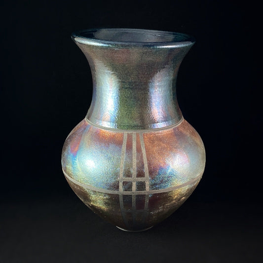 Handmade Amelia Vase, Raku Art Pottery, Decorative Pottery