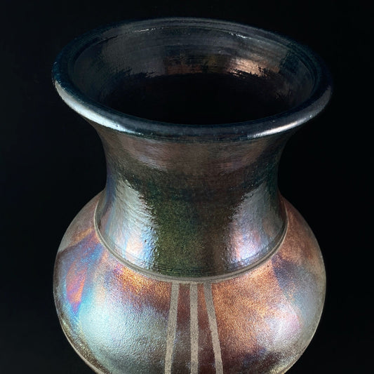 Handmade Amelia Vase, Raku Art Pottery, Decorative Pottery