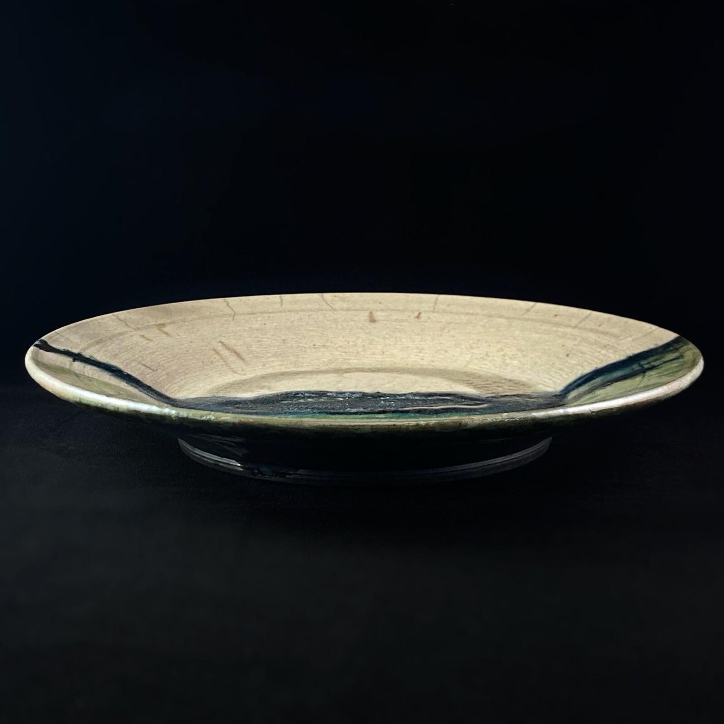 Handmade Aya Plate, Raku Art Pottery, Decorative Pottery