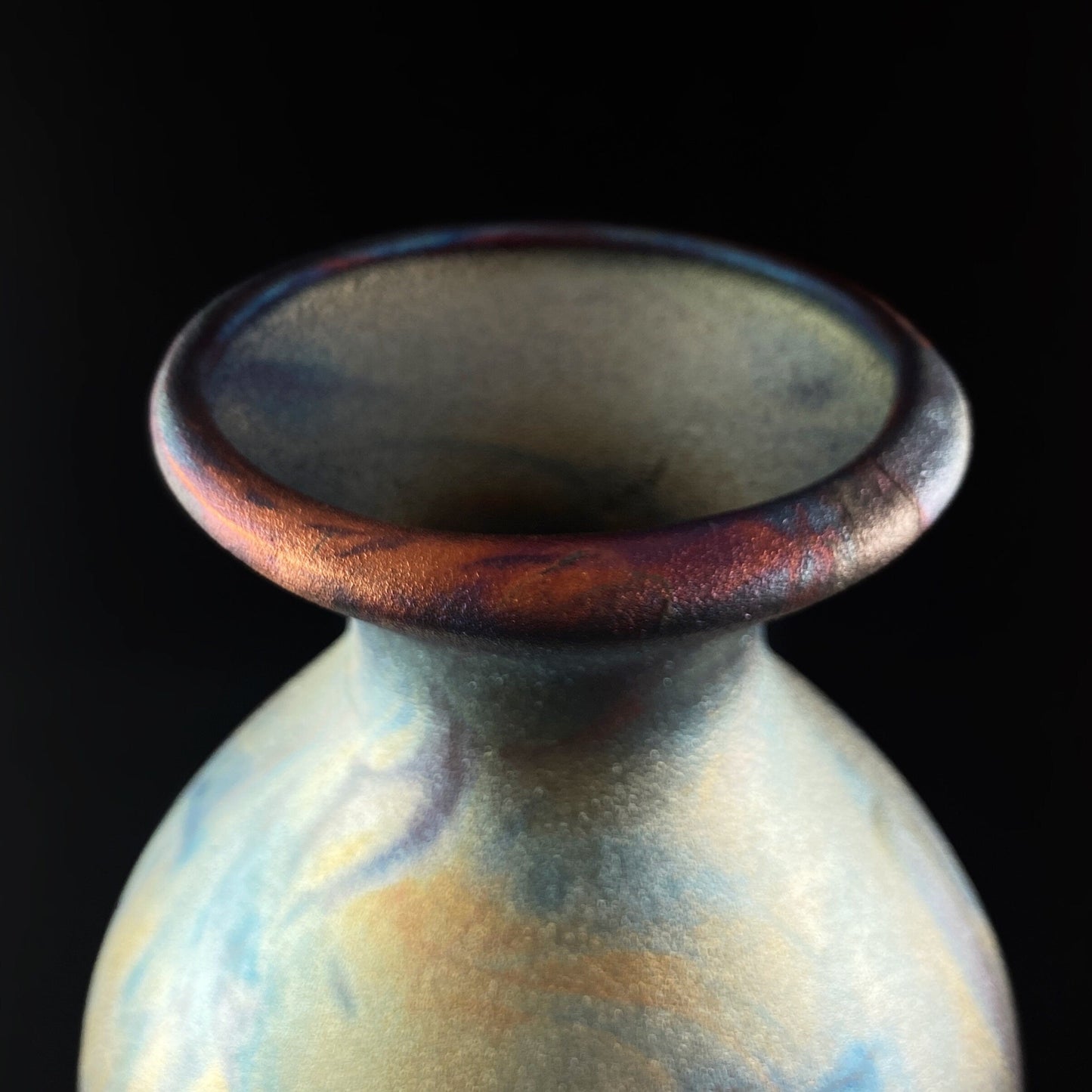 Handmade Beaker Vase, Raku Art Pottery, Decorative Pottery