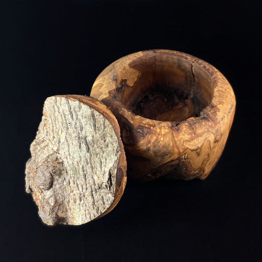 Handmade Beechwood Bowl with Lid, Made in USA