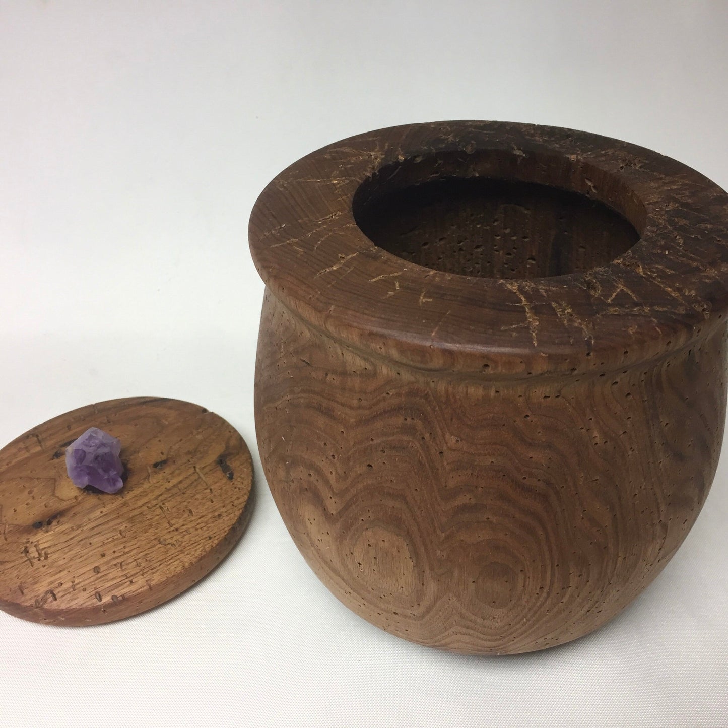 Handmade Black Cherry Wood Jar with Lid, Made in USA