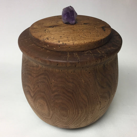 Handmade Black Cherry Wood Jar with Lid, Made in USA