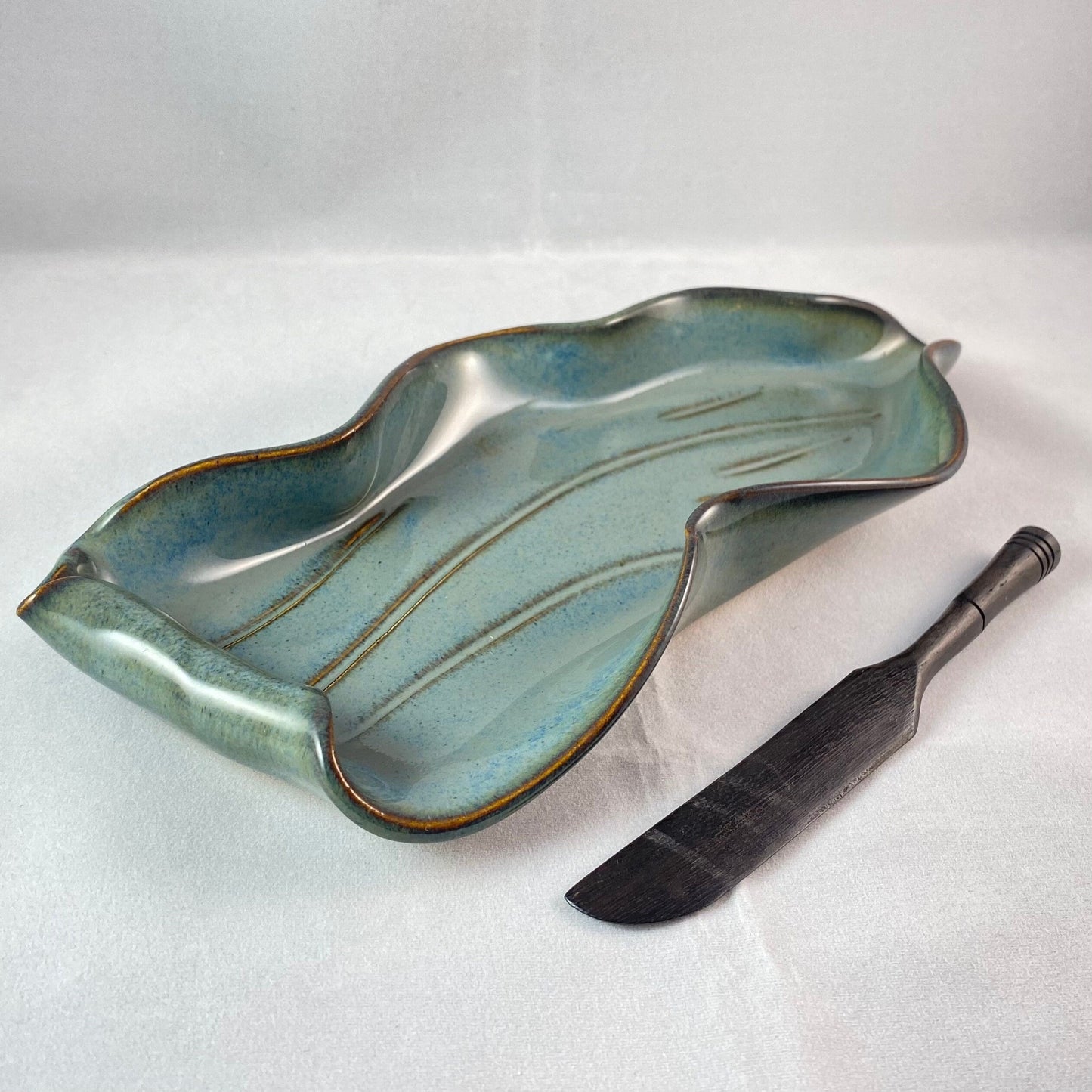 Handmade Butter Dish with Small Knife, Functional and Decorative Pottery