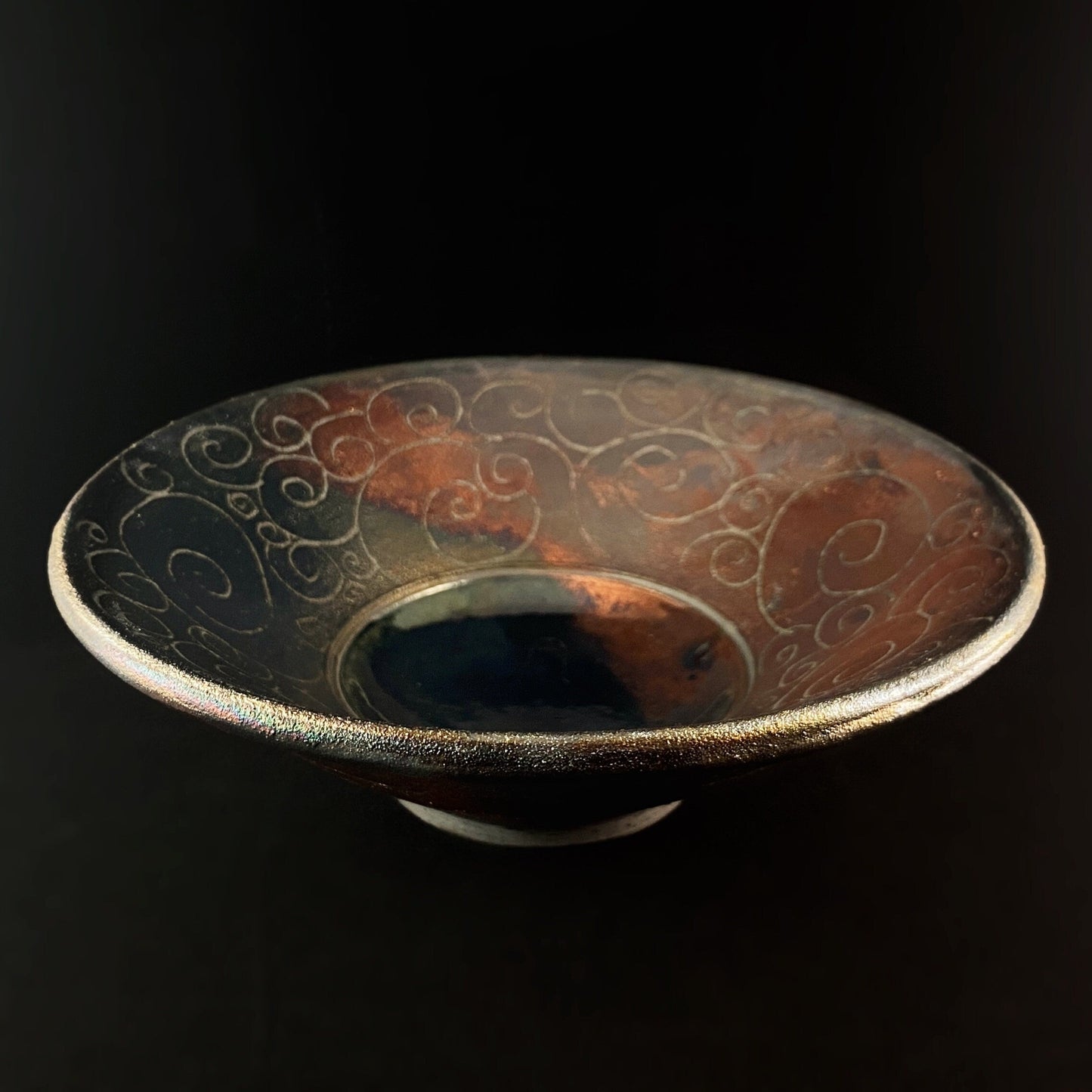 Handmade Cade Plate, Raku Art Pottery, Decorative Pottery