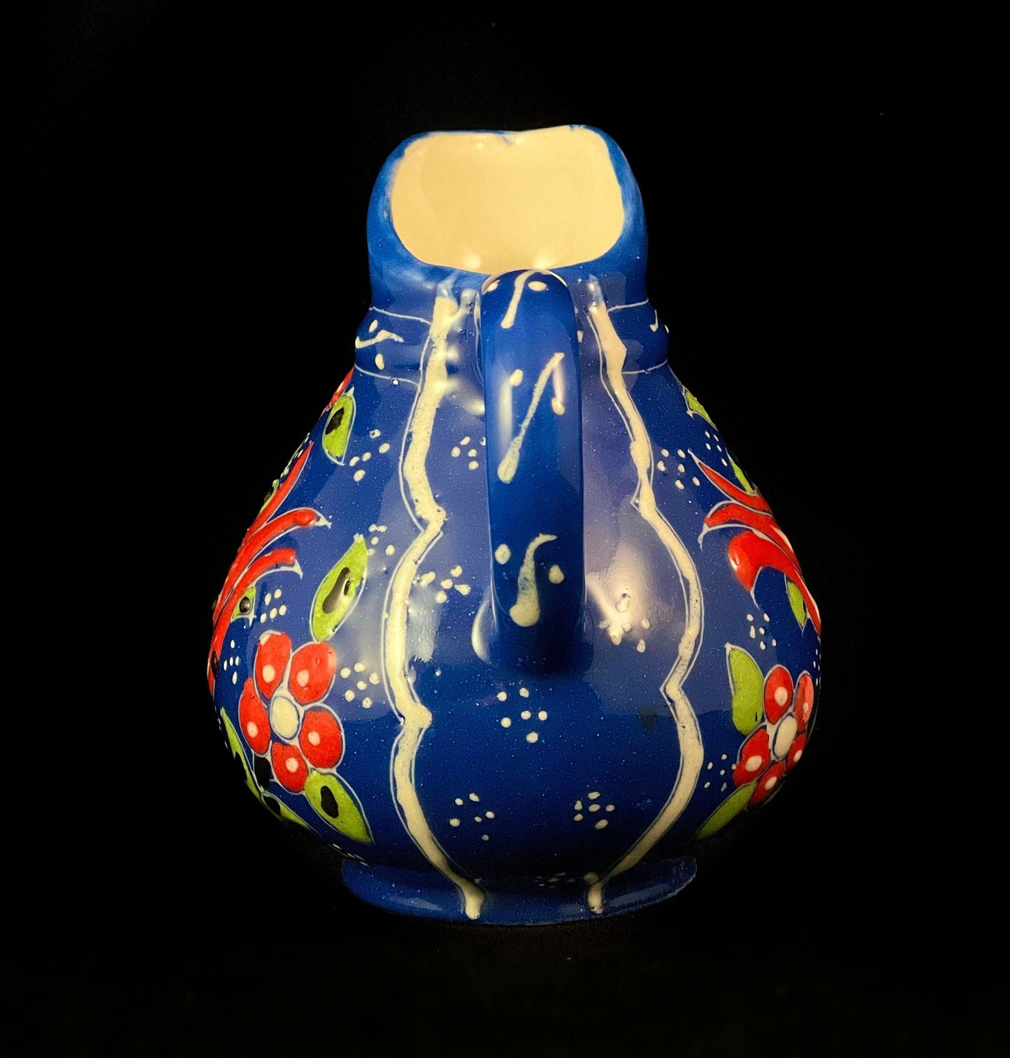 Handmade Creamer, Functional and Decorative Turkish Pottery, Cottagecore Style, Blue