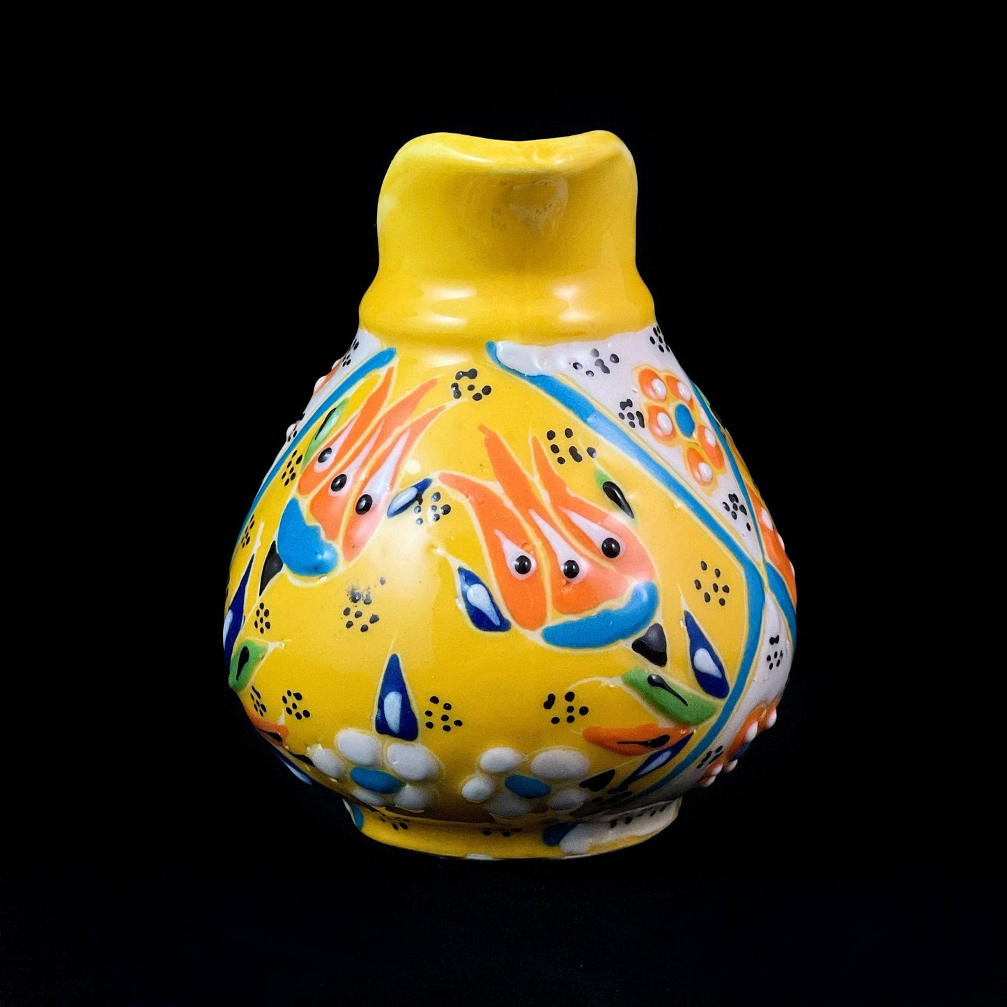 Handmade Creamer, Functional and Decorative Turkish Pottery, Cottagecore Style, Yellow