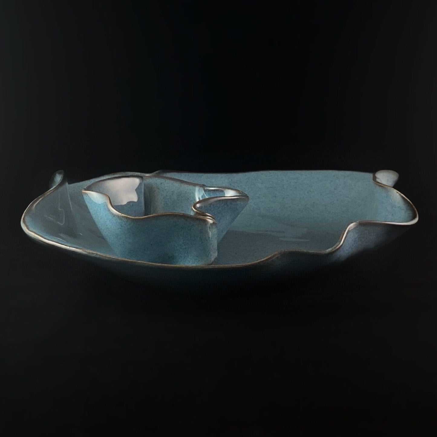 Handmade Dip Set, Attached, Functional and Decorative Pottery