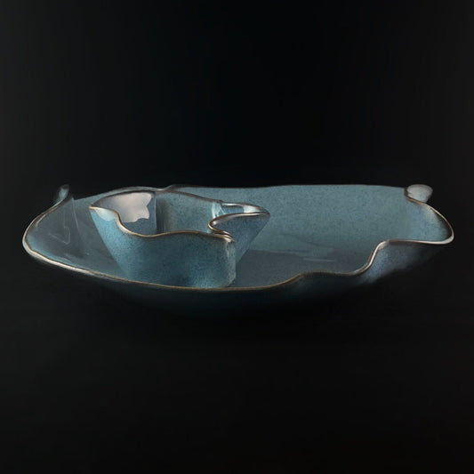 Handmade Dip Set, Attached, Functional and Decorative Pottery