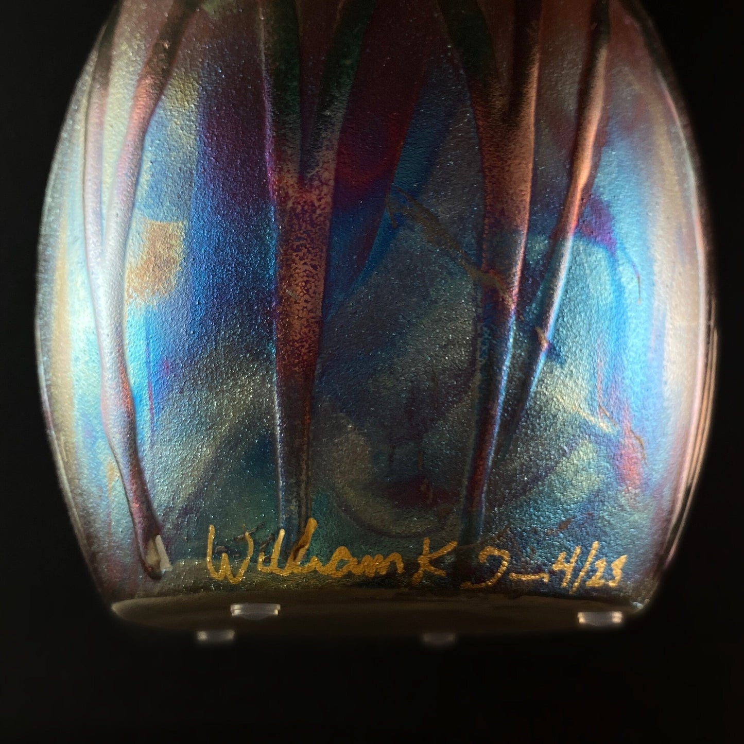 Handmade Egg Shaped Vase, Raku Art Pottery, Decorative Pottery