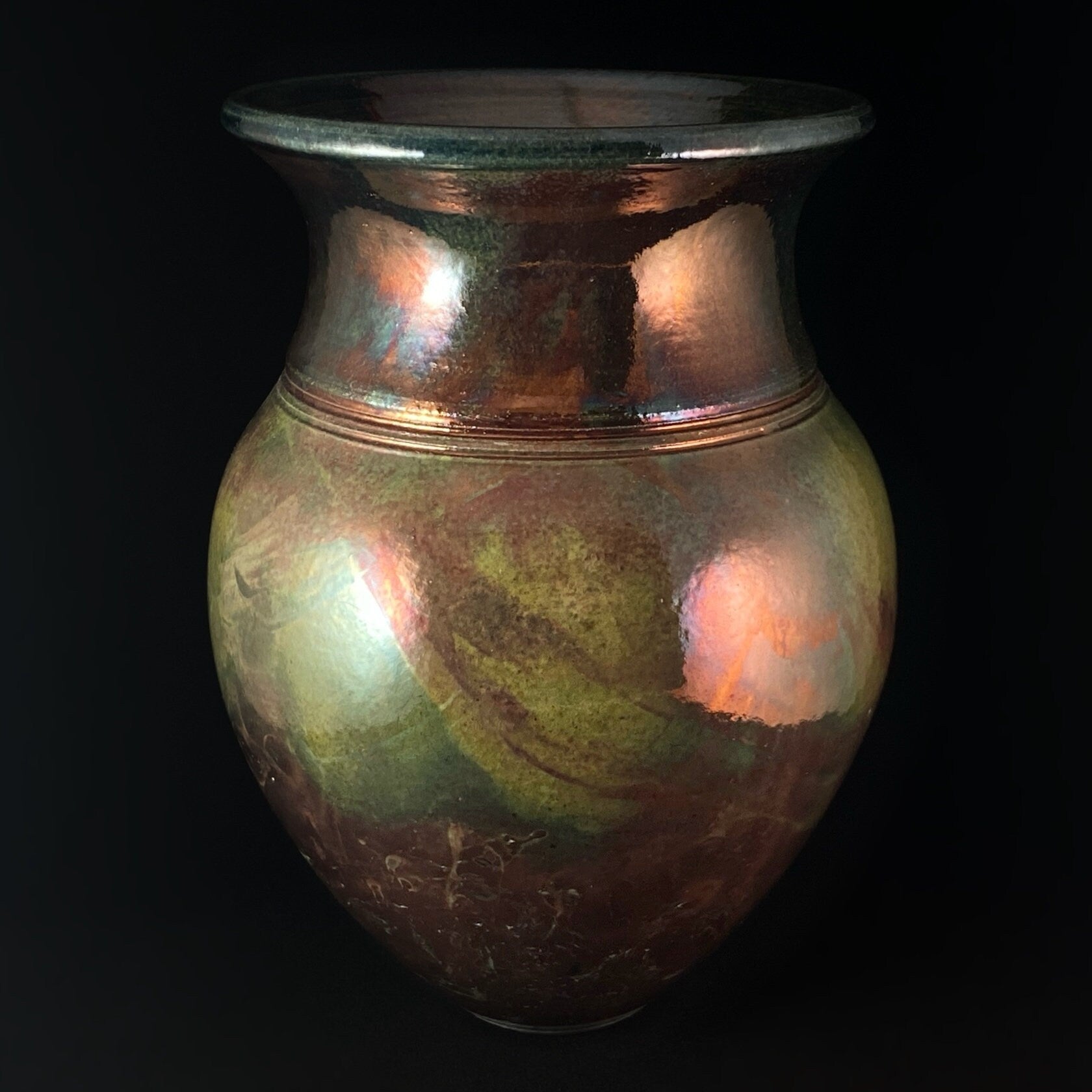 Handmade Emma Vase, Raku Art Pottery, Decorative Pottery