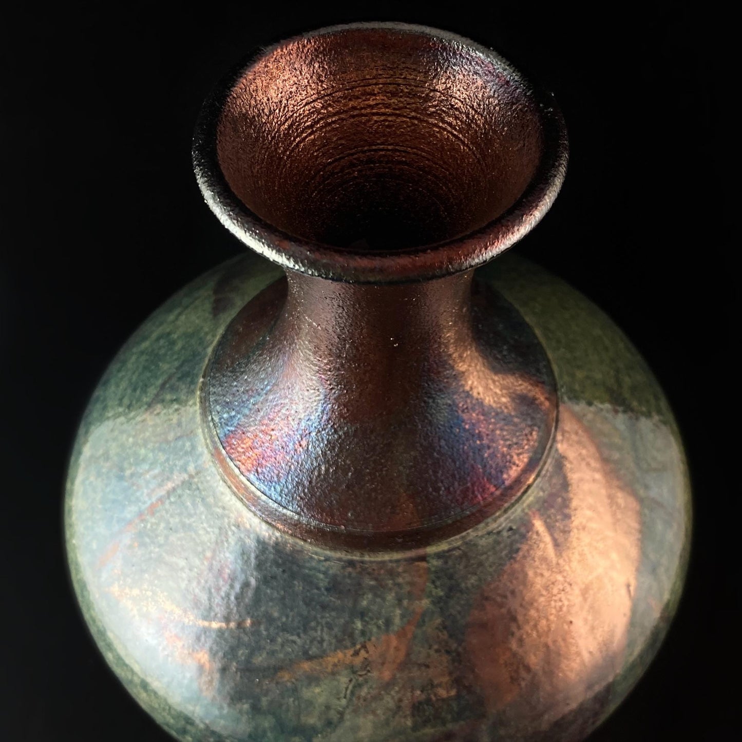 Handmade Evie Vase, Raku Art Pottery, Decorative Pottery
