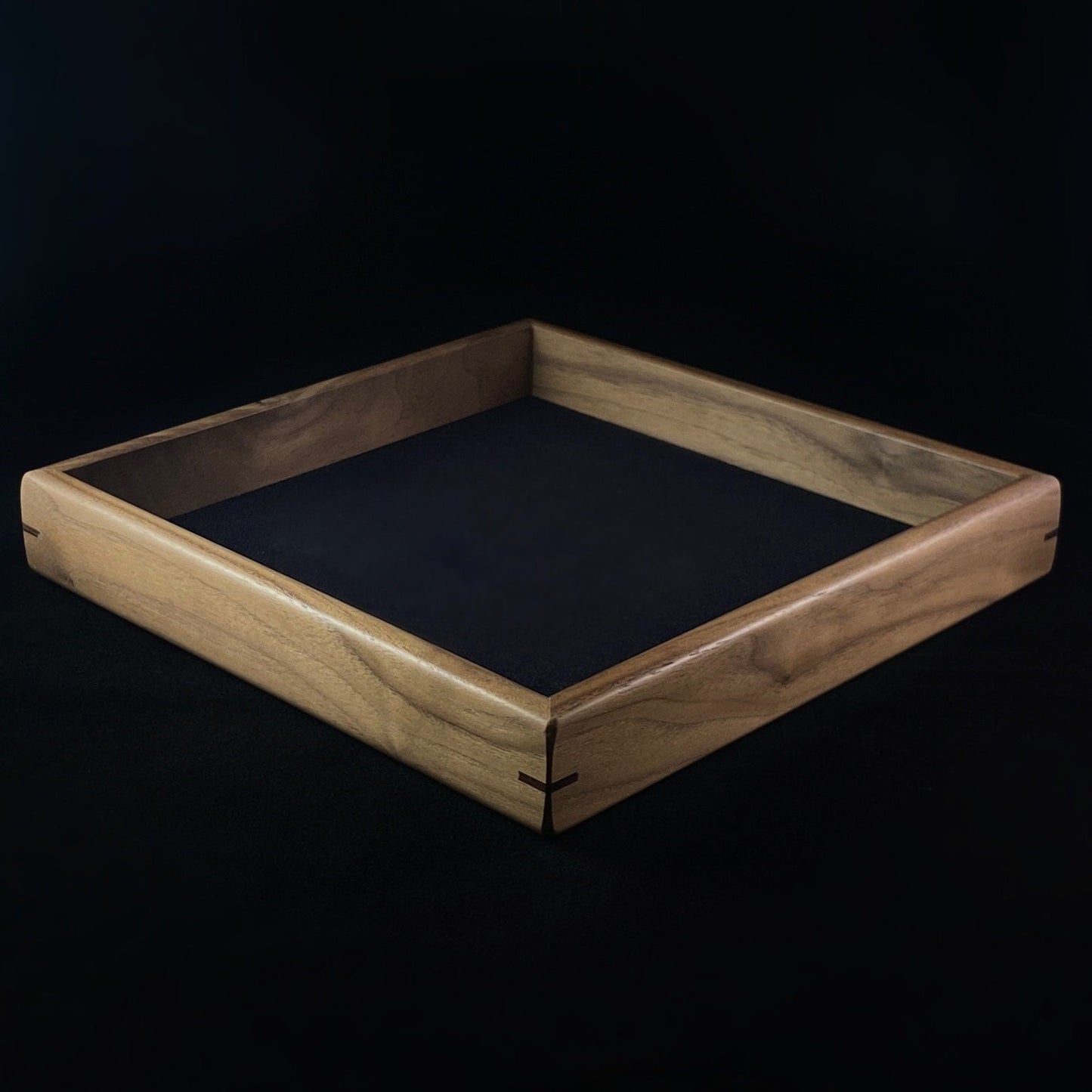 Handmade Extra Large Wooden Jewelry Dish with Walnut and Wenge, Made in USA