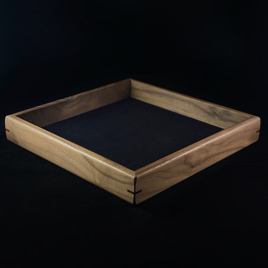 Handmade Extra Large Wooden Jewelry Dish with Walnut and Wenge, Made in USA