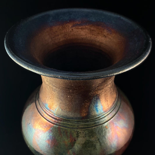 Handmade Gabriella Vase, Raku Art Pottery, Decorative Pottery