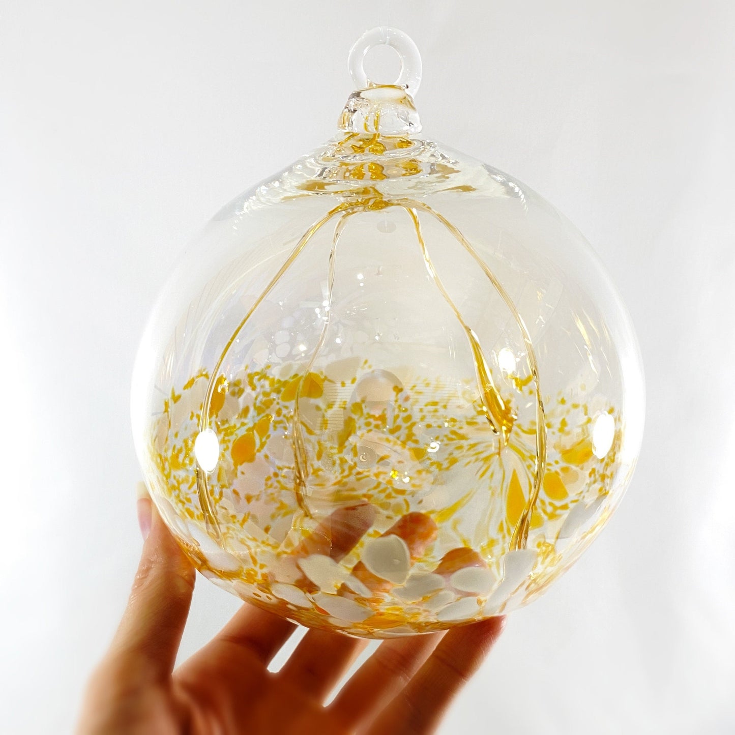 Handmade Glass Fairy Ball - Golden Orange