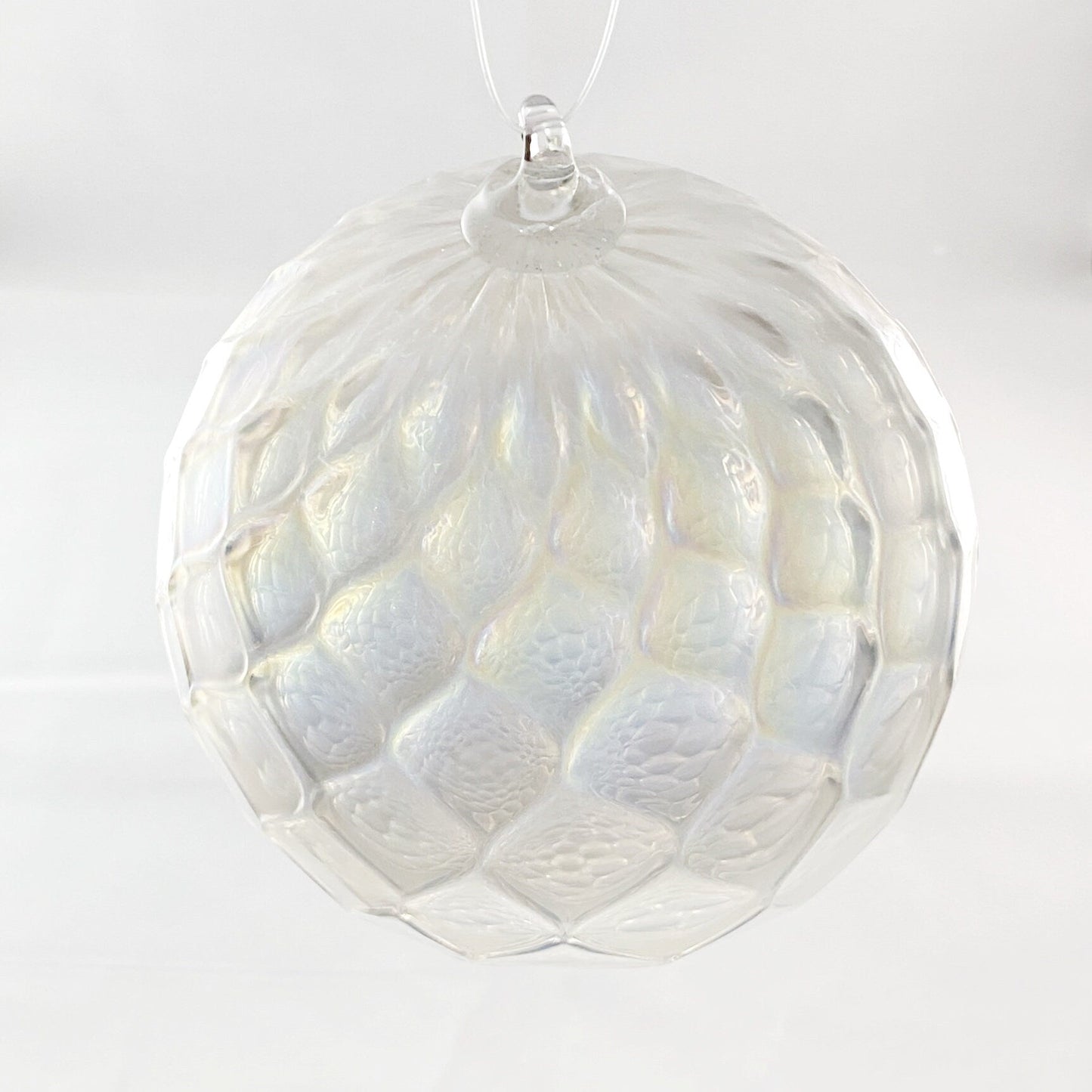 Handmade Glass Friendship Ball - White/Clear