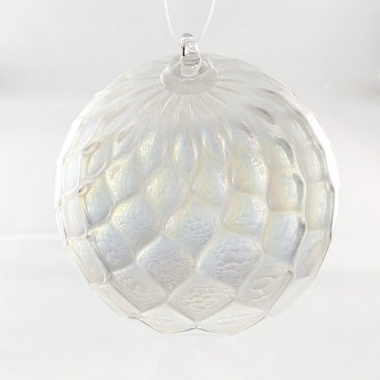Handmade Glass Friendship Ball - White/Clear