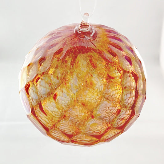 Handmade Glass Friendship Ball - Red/Orange