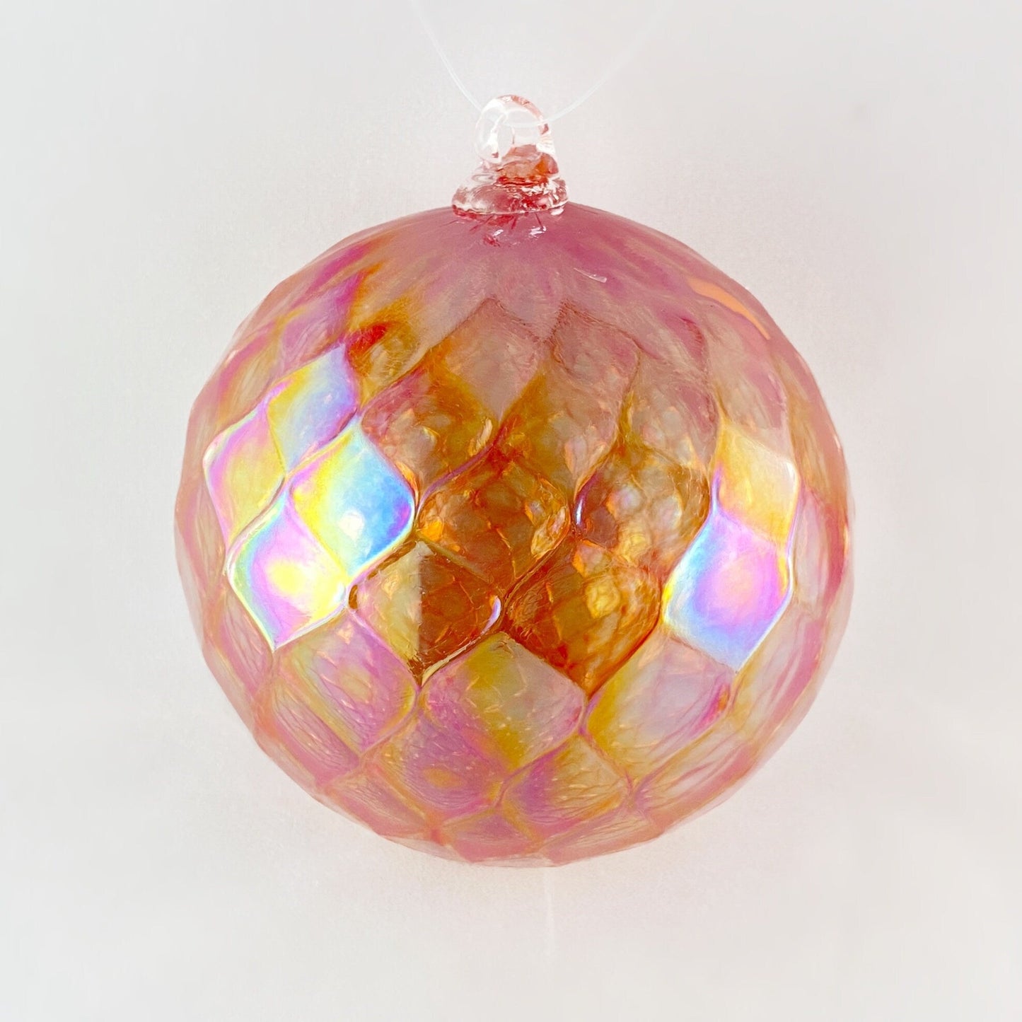 Handmade Glass Friendship Ball - Red/Orange