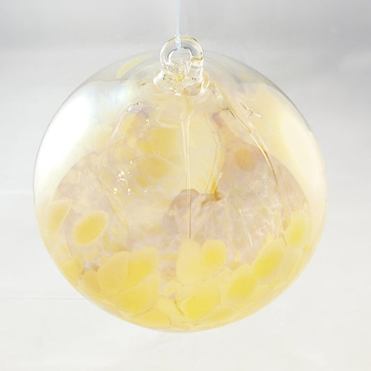 Handmade Glass Witches Ball, #14 - Iridescent Apricot