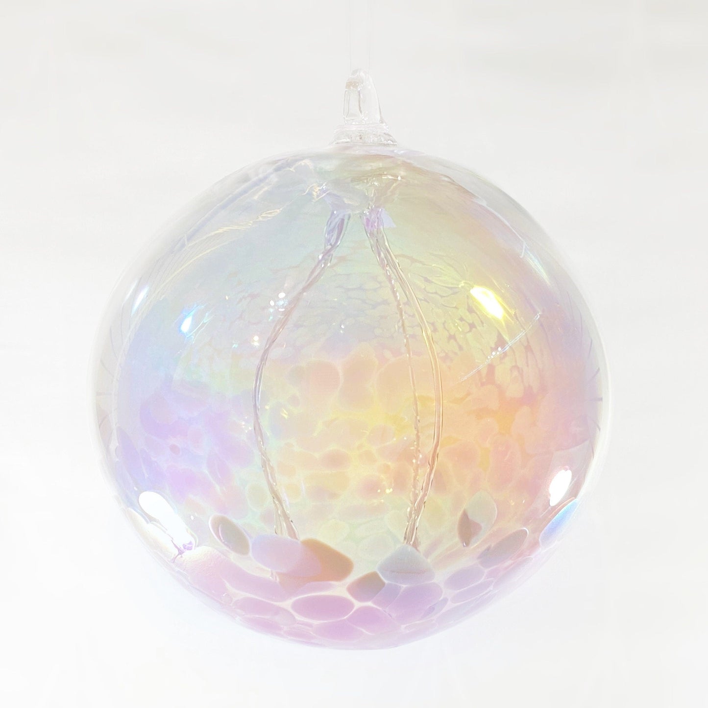Handmade Glass Witches Ball - Iridescent Light Purple
