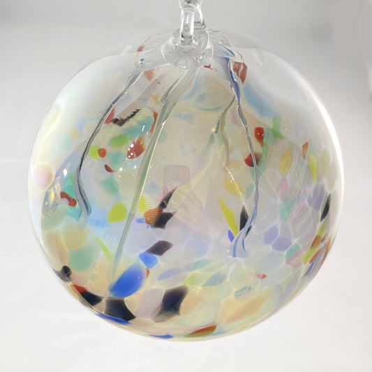 Handmade Glass Witches Ball - Iridescent Multicolor