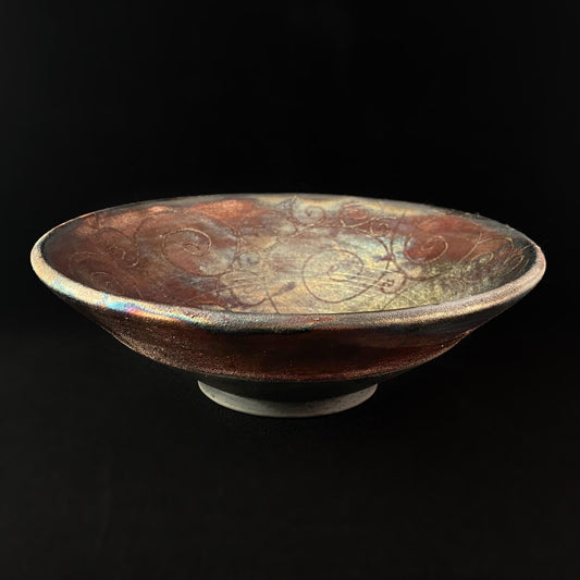 Handmade Gracie Bowl, Raku Art Pottery, Decorative Pottery