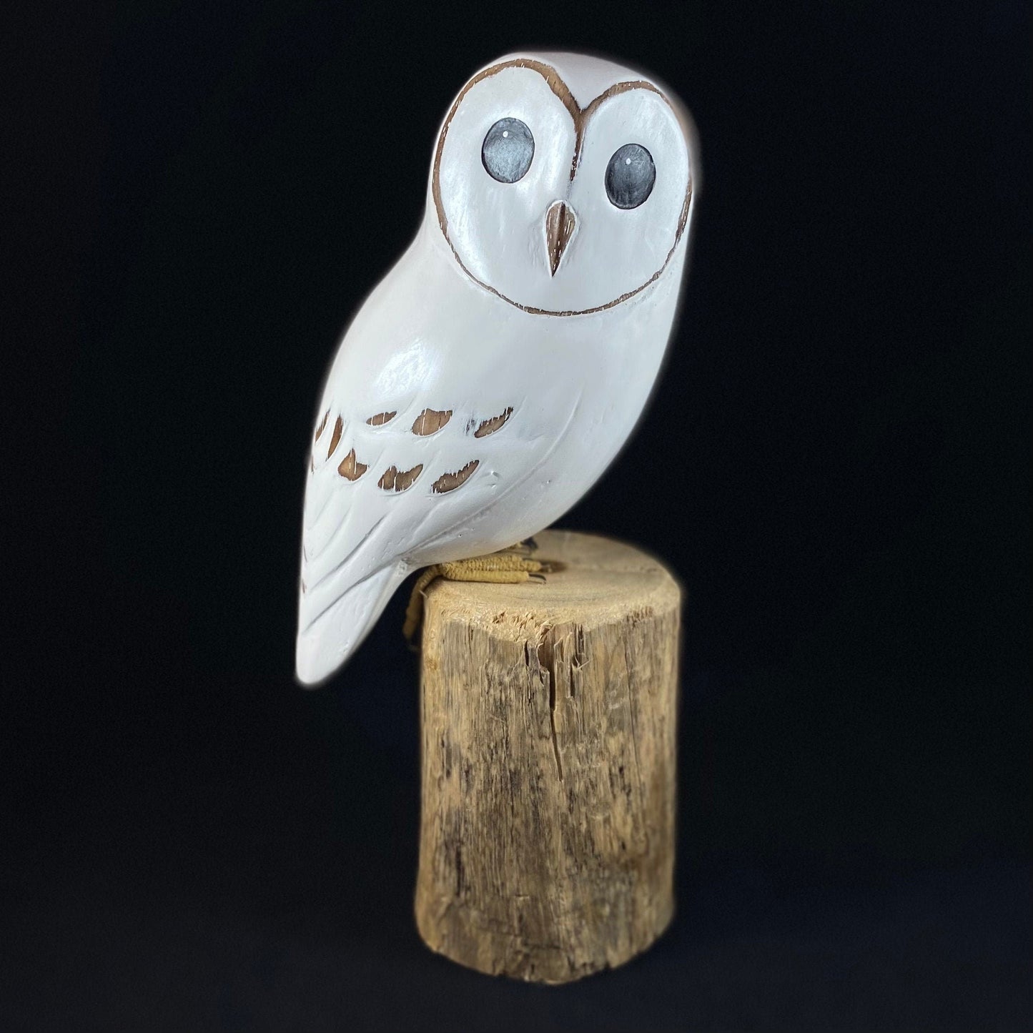 Handmade, Hand-painted Wooden Baby Barn Owl