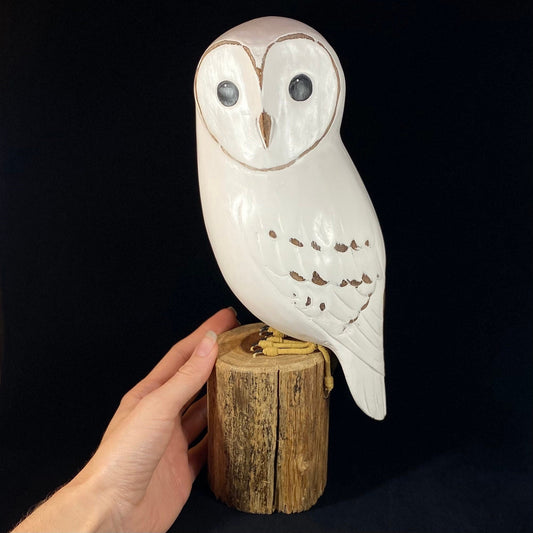 Handmade, Hand-painted Wooden Barn Owl