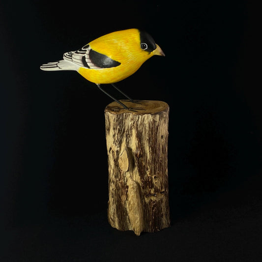 Handmade, Hand-painted Wooden Male Gold Finch