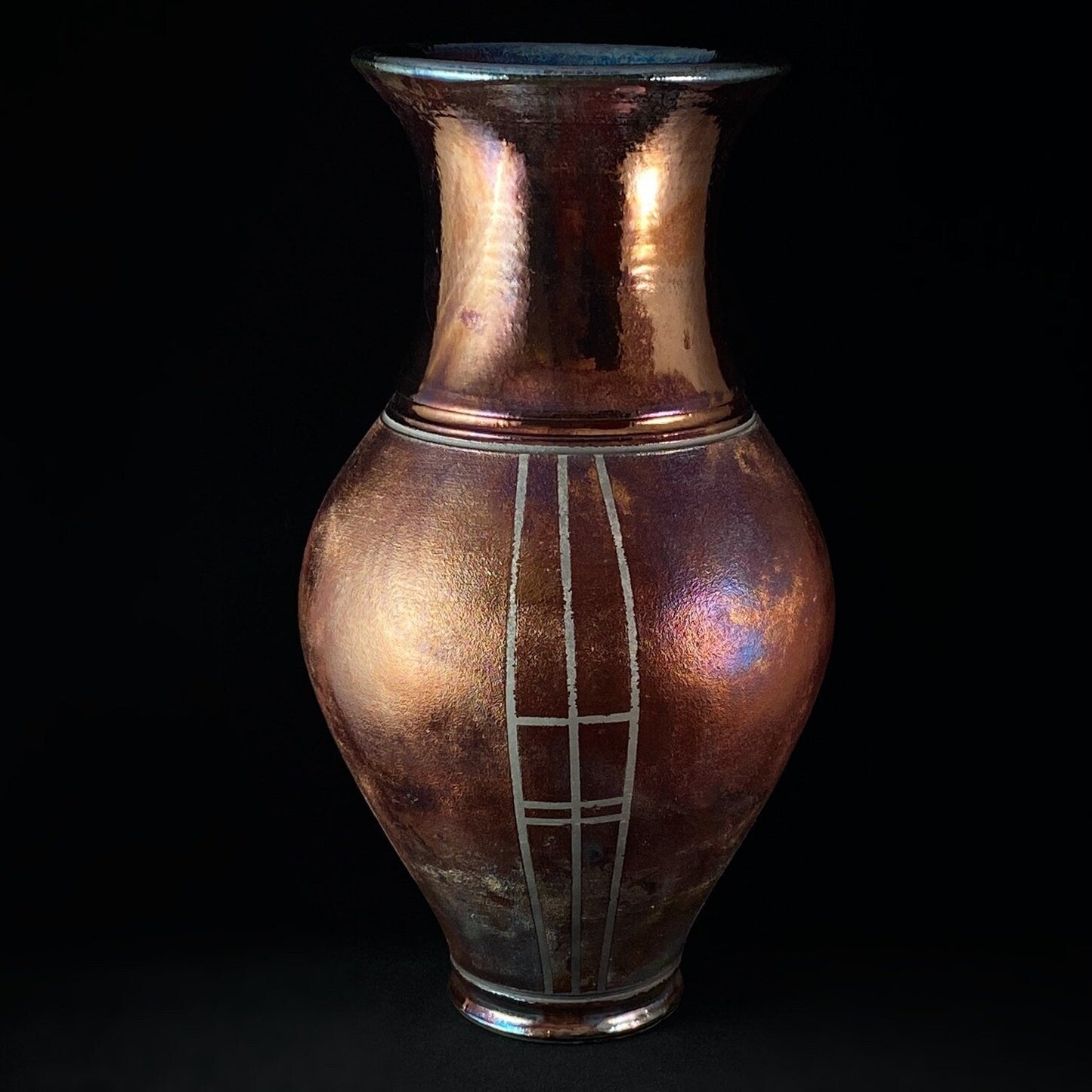 Handmade Isabella Vase, Raku Art Pottery, Decorative Pottery