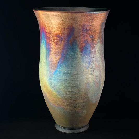 Handmade Jasmine Vase, Raku Art Pottery, Decorative Pottery