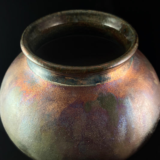 Handmade Jordyn Vase, Raku Art Pottery, Decorative Pottery