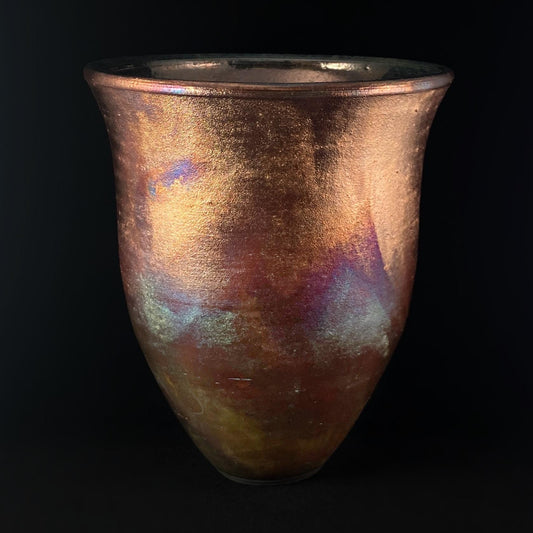 Handmade Lena Vase, Raku Art Pottery, Decorative Pottery