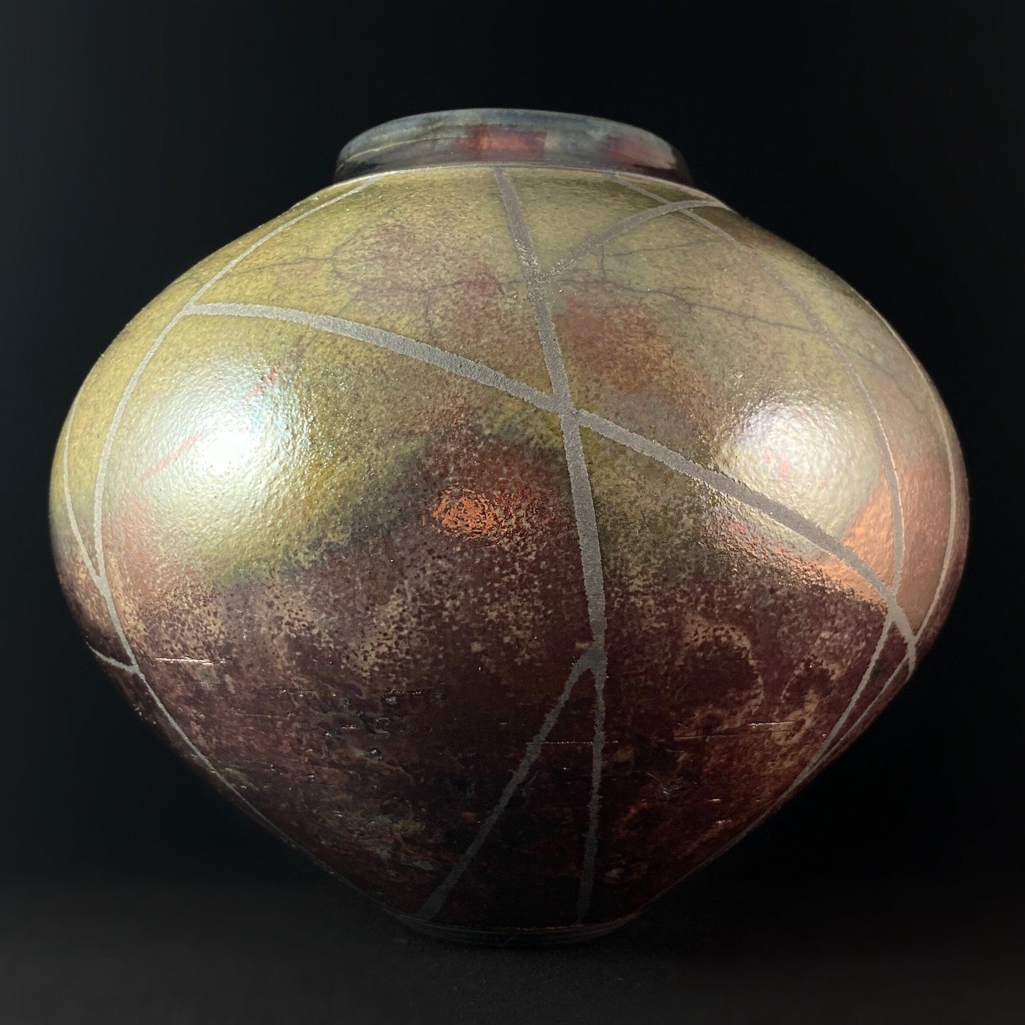 Handmade Lola Vase, Raku Art Pottery, Decorative Pottery