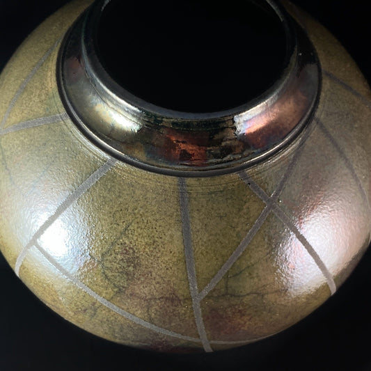 Handmade Lola Vase, Raku Art Pottery, Decorative Pottery