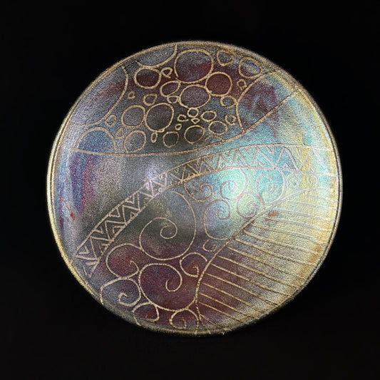 Handmade Maria Bowl, Raku Art Pottery, Decorative Pottery