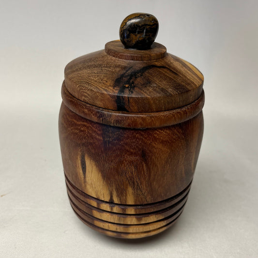 Handmade Mesquite Wood Jar with Lid, Made in USA