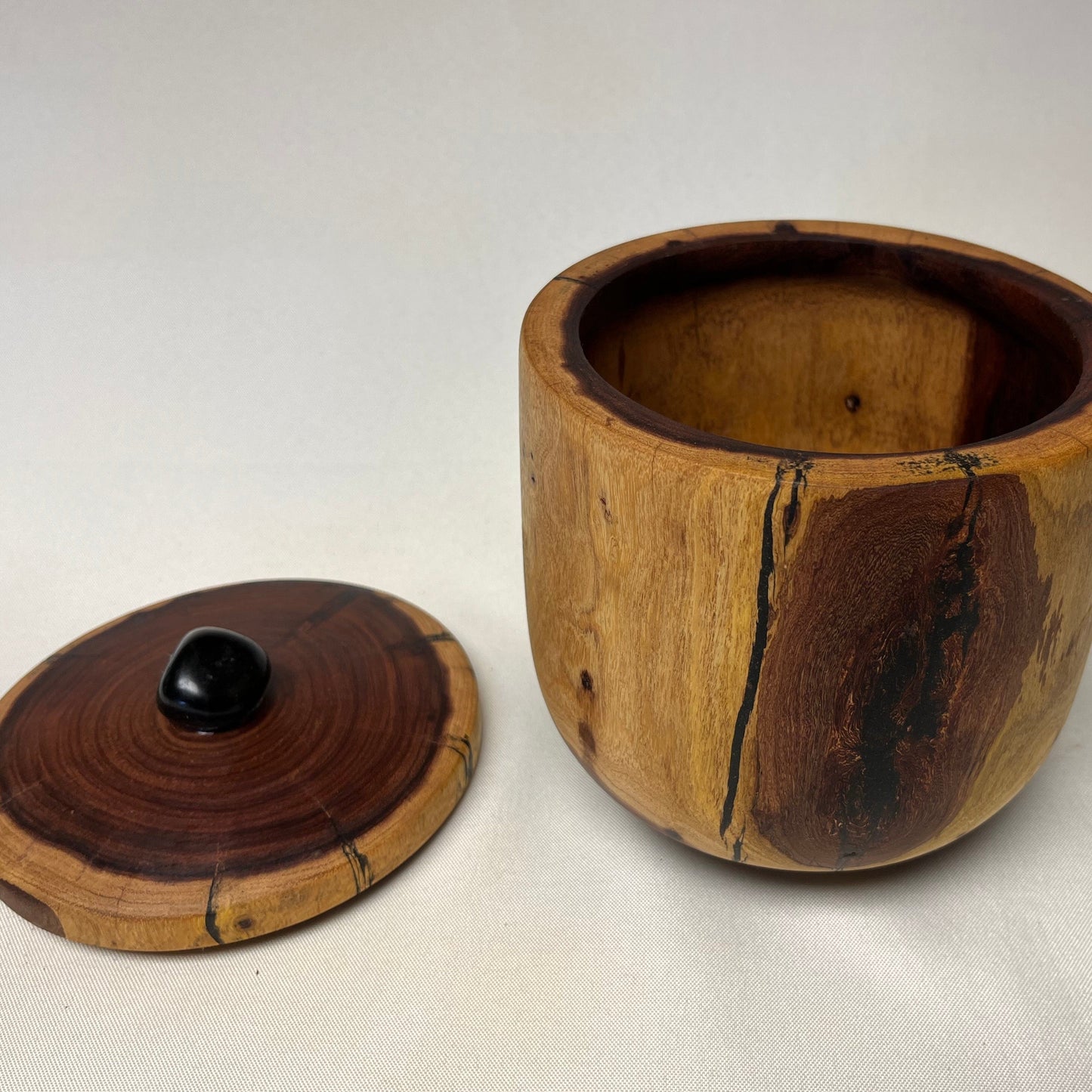 Handmade Mesquite Wood Jar with Lid, Made in USA