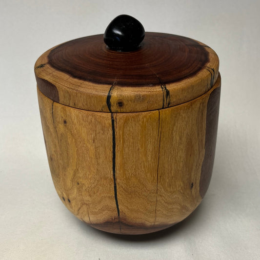 Handmade Mesquite Wood Jar with Lid, Made in USA