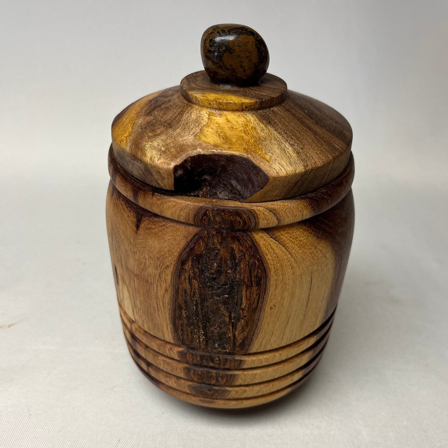 Handmade Mesquite Wood Jar with Lid, Made in USA