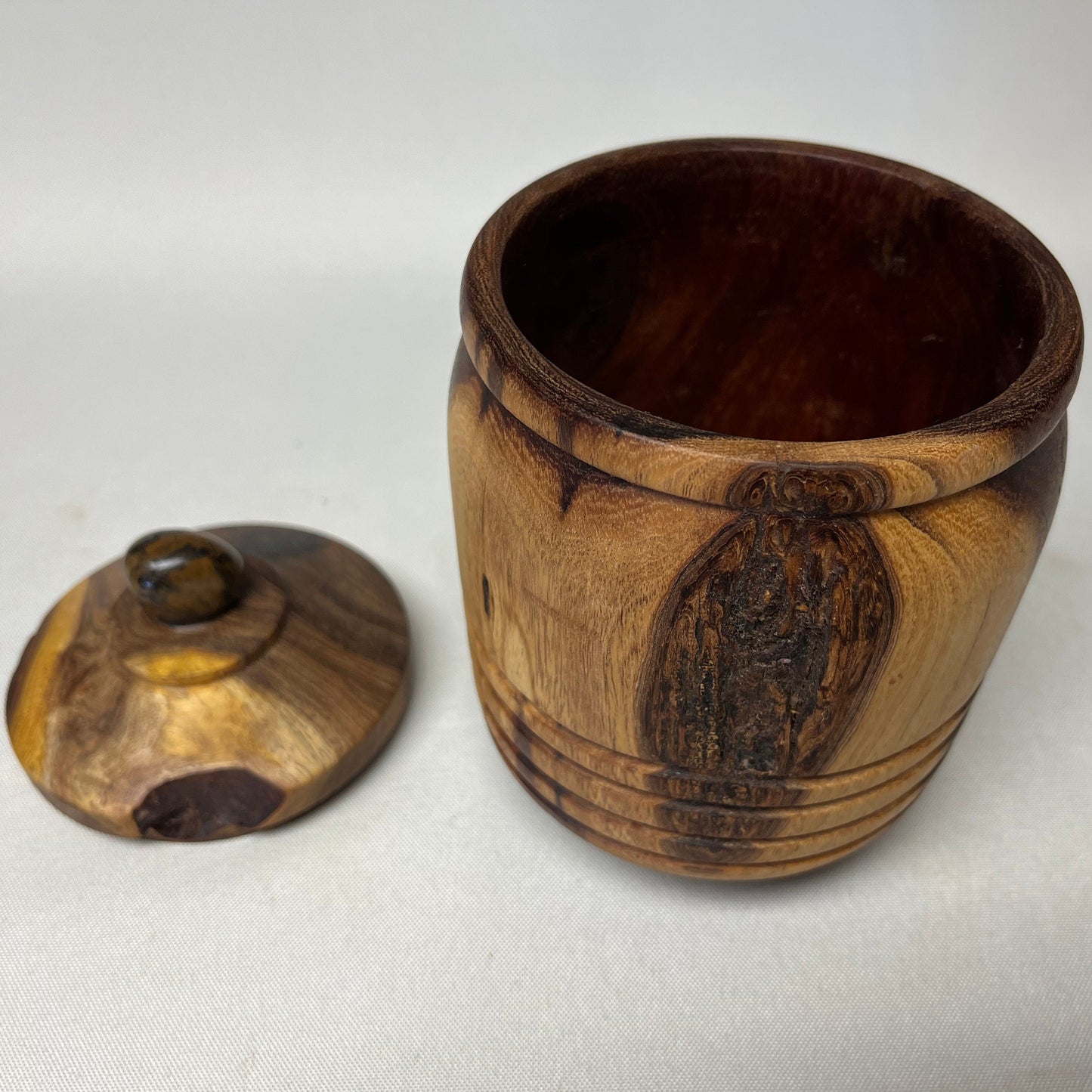 Handmade Mesquite Wood Jar with Lid, Made in USA