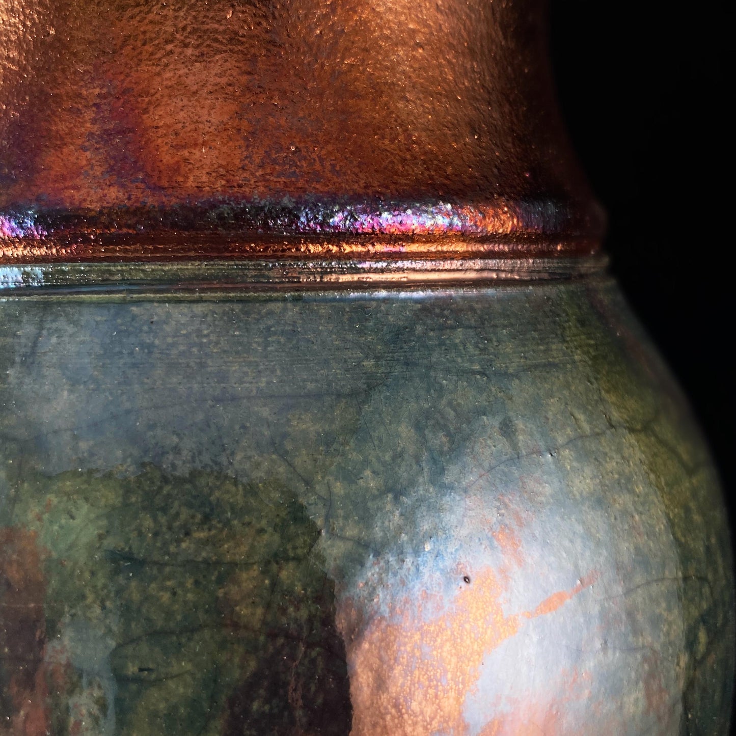 Handmade Micah Vase, Raku Art Pottery, Decorative Pottery