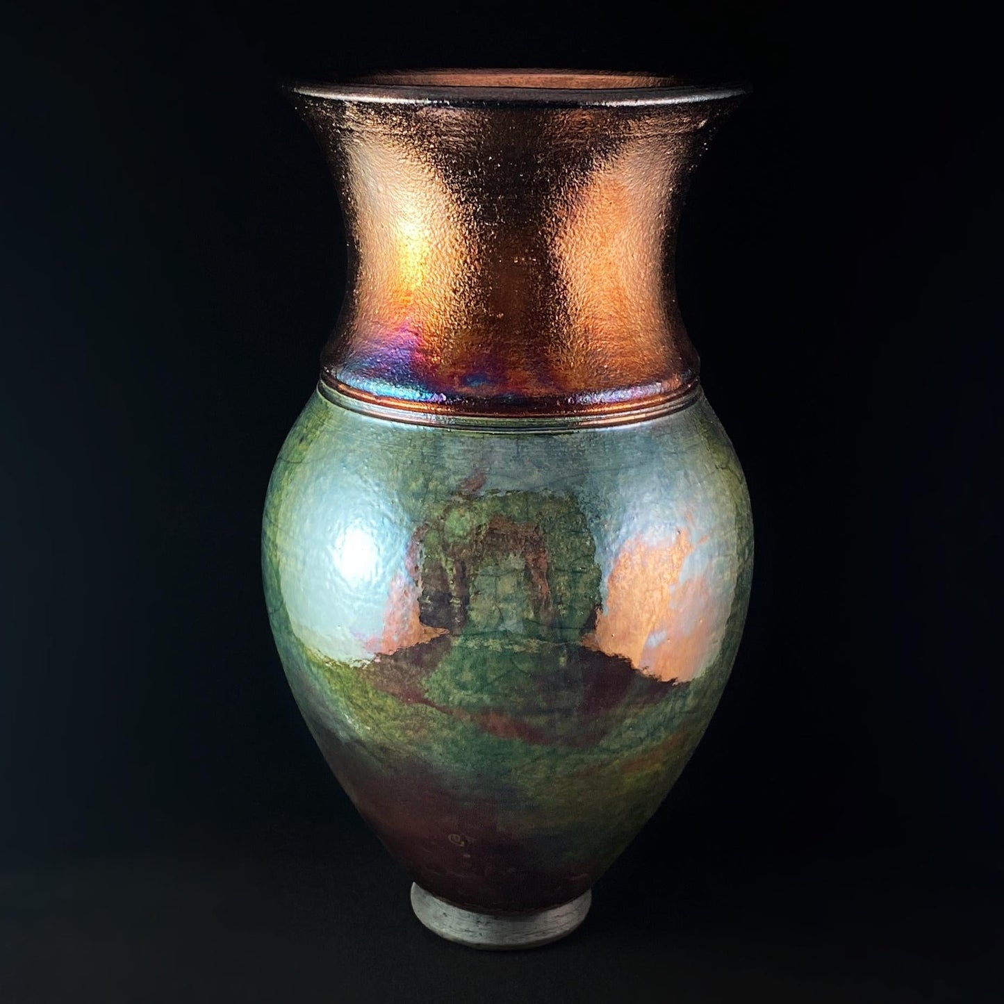 Handmade Micah Vase, Raku Art Pottery, Decorative Pottery