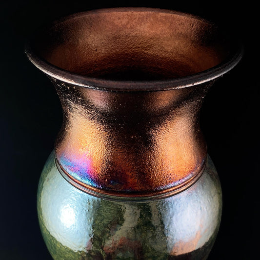Handmade Micah Vase, Raku Art Pottery, Decorative Pottery